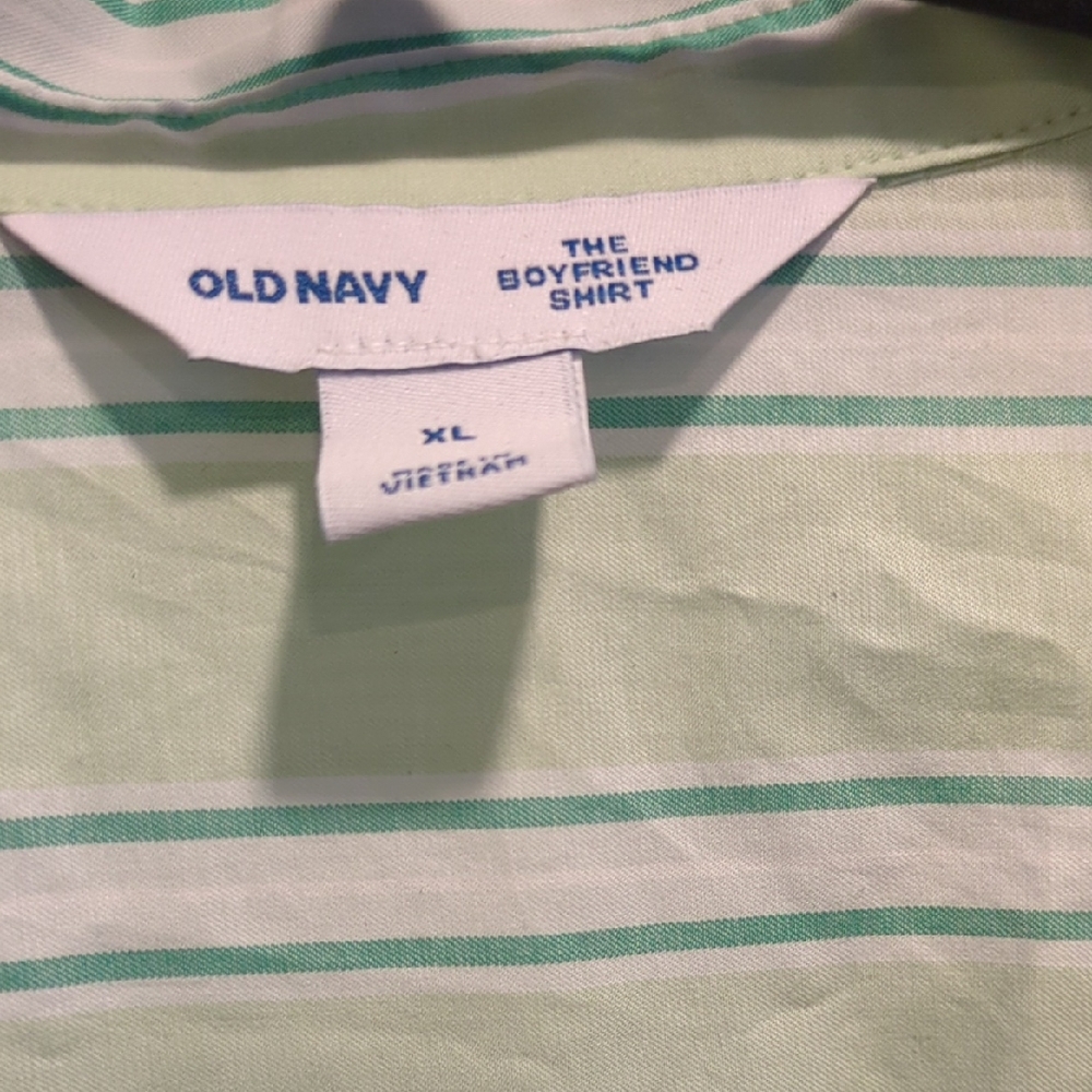 Old Navy Mint Striped Button-Down Shirt